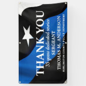 シンモダンブルーラインありがとう警察の退職 横断幕 (縦)