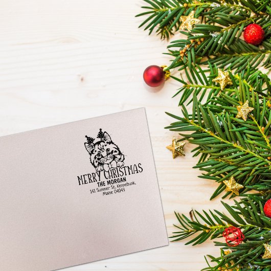 シンリックキャット差出人住所クリスマス ラバースタンプ