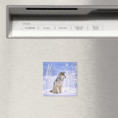 シンリンオオカミ 雪に座る, Canis lupus, マグネット (インサイチュ (食洗機))