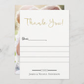 シン金ゴールドモダンスクリプトフルフォトサンキュー サンキューカード (正面/裏面)