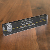 シン金ゴールドライン警察担当部署のロゴ デスクネームプレート (側面)