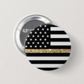 シン金ゴールド線グリッターフラグ 缶バッジ (正面&裏面)