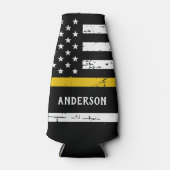 シン金ゴールド線フラグ911パーソナライズされたディスパッチャ ボトルクーラー (正面)