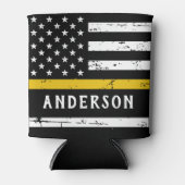 シン金ゴールド線フラグ911パーソナライズされたディスパッチャ 缶クーラー (正面)