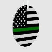 シン・グリーンライン・フラッグ：愛国的な軍人退役者 オーナメント (正面)