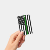 シン・グリーンライン・フラッグ：愛国的な軍人退役者 バッジ (手持ち)