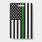 シン・グリーンライン・フラッグ：愛国的な軍人退役者 バッジ (裏面)