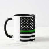 シン・グリーンライン・フラッグ：愛国的な軍人退役者 マグカップ (左)