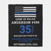 シン・ブルーパーソナライズされたライン警察の退職 フリースブランケット (正面)