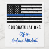 シン・ブルー・ラインの警察官おめでとうございます ワインラベル (シングルラベル)