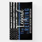 シン・ブルー・ライン法執行機関 警察官引退 横断幕 (縦)