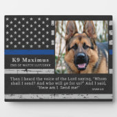 シン・ブルー・ライン警官 K9 警察犬メモリアル フォトプラーク (正面)