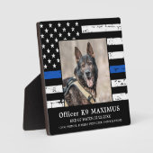 シン・ブルー・ライン警官 K9 警察犬追悼記念 フォトプラーク (正面)