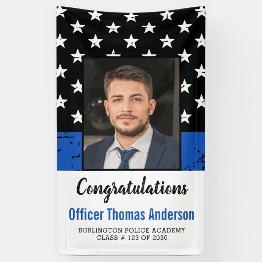 シン・ブルー・ライン警察官卒業党 横断幕 (縦)