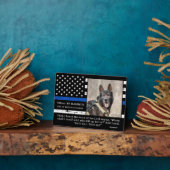 シン・ブルー・ライン・オフィサー K9 警察犬メモリアル フォトプラーク (側面)