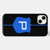シン・ブルー・ライン・モノグラム iPhoneケース (裏面横)