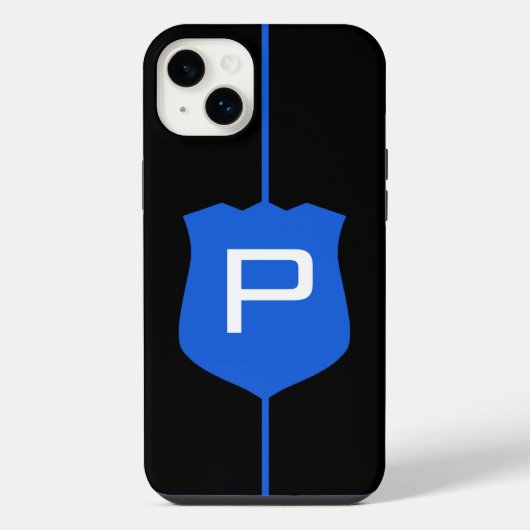 シン・ブルー・ライン・モノグラム iPhoneケース (裏面)