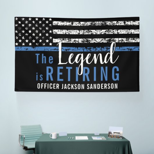シン・ブルー・ライン 法執行機関 警察官 引退 横断幕 (トレードショー)