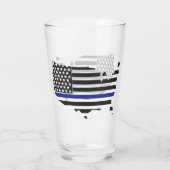 シン・ブルー・ライン 警察応援 アメリカ国旗 愛国 タンブラーグラス (裏面)