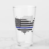 シン・ブルー・ライン 警察応援 アメリカ国旗 愛国 タンブラーグラス (正面)