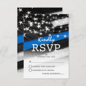 シン・ブルー・ライン 警察旗 返信カード (正面/裏面)