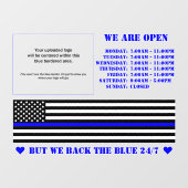 [シン・ブルー・ライン] 青を支援するビジネス ウィンドウサイン (シート)