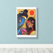 シヴとパルヴァティのキャンバス キャンバスプリント (インサイチュ (ウッドフロア))