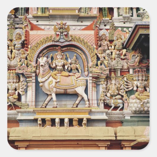 シヴァとパルヴァティの乗馬を描いたレリーフ、 浮き彫り スクエアシール (正面)