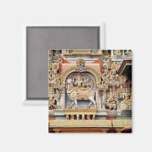 シヴァとパルヴァティの乗馬を描いたレリーフ、 浮き彫り マグネット (正面/裏面)