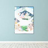 シヴァとパルヴァティの神聖な家族 キャンバスプリント (インサイチュ (ウッドフロア))