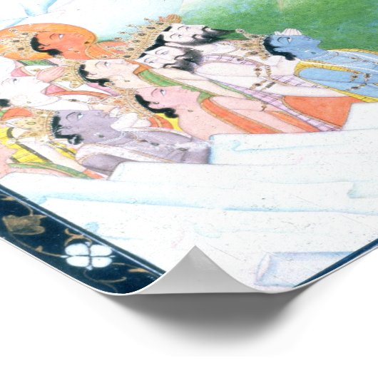 シヴァとパルヴァティの神聖な家族 ポスター (角)