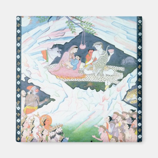 シヴァとパルヴァティの神聖な家族 マグネット (正面)