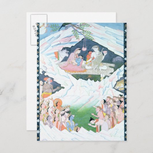 シヴァとパルヴァティの聖家族 ポストカード (正面/裏面)