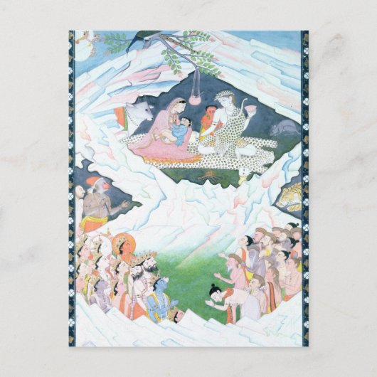 シヴァとパルヴァティの聖家族 ポストカード (正面)