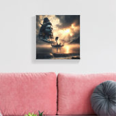 シヴァの入れ墨のシンボル：神の力と静寂» キャンバスプリント (インサイチュ (リビング))