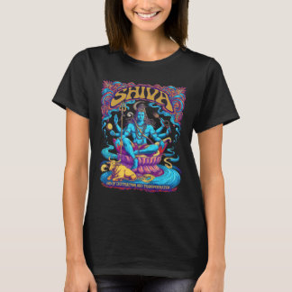 シヴァプリント ヒンズー教の神 メンズ レディース スピリチュアルTシャツ Tシャツ
