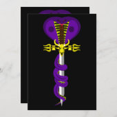 シヴァ神のトリーシュール剣と蛇 招待状 (正面/裏面)