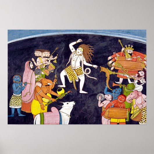 シヴァ踊りインディアン絵画ズ ポスター (正面)