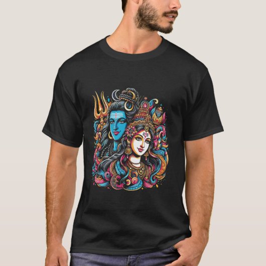 シヴァ・ダーガ卿ヒンドゥー教の神マハデヴァ女神の女神 Tシャツ (正面)
