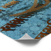 シヴァ – ブルー,ダマスク,金ゴールドポスター ポスター (角)