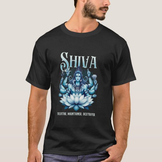 シヴァ 創造者 維持者 破壊者 ヒンドゥー教 神 Tシャツ (正面)