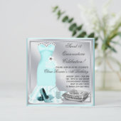 シヴラーエレガントアンドティール（緑がかった色）ブルーキンセアニェラ 招待状 (スタンド正面)