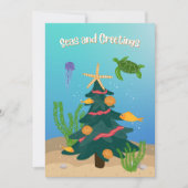 シーおもしろいズ&グリーティング海クリスマスツリーフラット シーズンカード (正面)