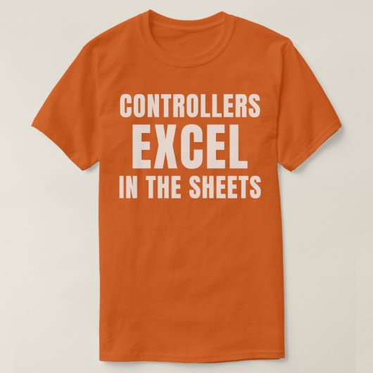 シーおもしろいト会計のコントローラExcel Tシャツ (デザイン正面)