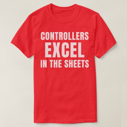 シーおもしろいト会計のコントローラExcel Tシャツ (デザイン正面)