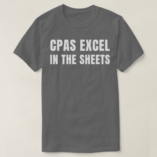 シーおもしろいト会計のCPA Excel Tシャツ (デザイン正面)