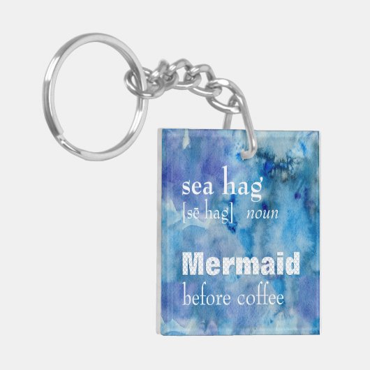 シーおもしろいハグ定義🧜 ♀コーヒー前のマーメイド キーホルダー (正面左)