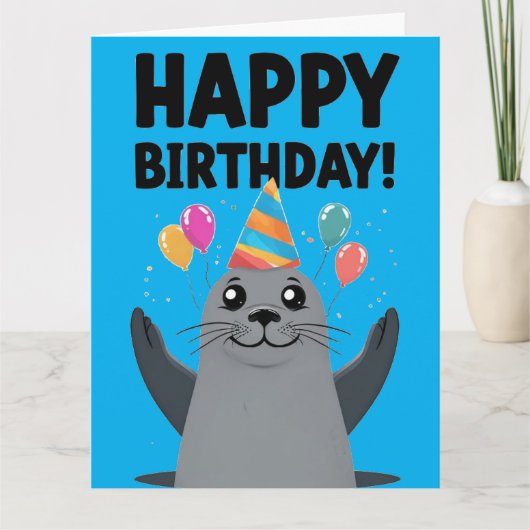 シーおもしろいル誕生日パンス – シール不思議な カード (正面)
