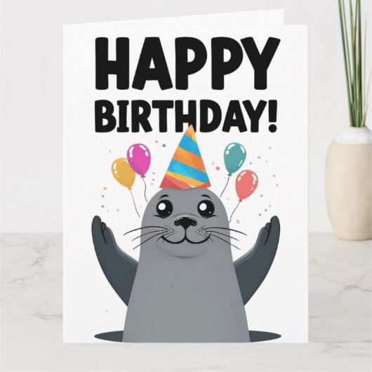 シーおもしろいル誕生日パンス – シール不思議な カード (正面)