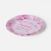 シーかわいらしガールズ誕生日でピンク ペーパープレート (アングル)